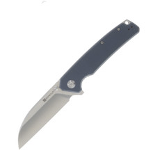 SENCUT Awassi Folding Knife Neutral Blue 3.46in Plain Satin Sheepsfoot S24065-2