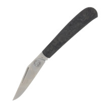 White River Trailhead Trapper Folding Knife Carbon Fiber and Burlwood WRTHT-CFB