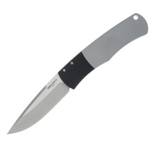 Pro Tech Auto Mike "Whiskers" Allen Designed BR-1 Magic Bolster Release #1 Grey Handle With Textured Black Bolster Stonewashed 154CM Blade AUPTBR-1.3 LTD-GREY