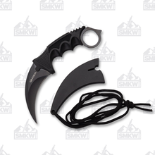 WarTech Tactical Fixed Blade Neck Knife 2.5in Karambit Black