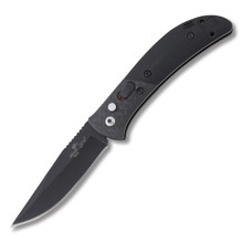 Bear & Son Bear Ops Bold Action IX OTS Automatic Folding Knife Black - 2.75in Black Clip Point S/E Plain AUBRAC900B4B