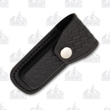 4&quot; Black Leather Basket Weave Sheath