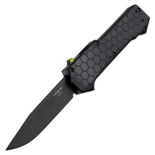 Hogue Compound OTF Automatic Knife Black Clip Point/Black G-10 with Green Tritium Switch AUHG34031