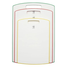 Henckels 3 pc White Cutting Board Set Multicolor Trim 1013503