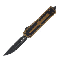 Microtech Scarab II Gen III D/E OTF Knife Tan 3.95in Black Drop Point AUMT11801TA
