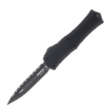 Microtech Mini Hera II OTF Knife Serrated Black Out Drop Point AUMT1702M3T