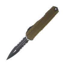 Microtech Cypher II OTF Automatic Knife Half Serrated Black Dagger/OD Green AUMT12422OD