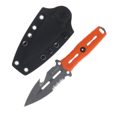 Kizer Norcross Fixed Blade Knife Stonewash Nitro-V/Orange G-10 ZX