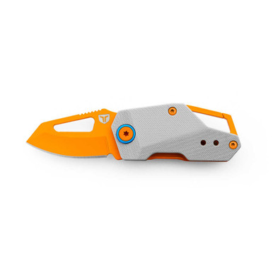 TRUE Berm Keychain Knife Grey G10 Orange Modified Clip