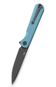 Bestech Knives Bestchman Flick Folding Knife Grey G-10 3.49 Inch Black PVD D2 BMK13F