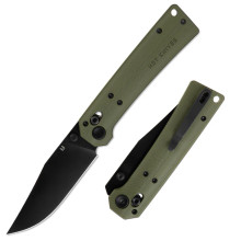 Hightron Knives Pathwright Black PVD 3.54" Clip Point OD Green G-10 HK03GRNOV