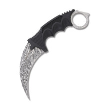 Wartech Karambit Neck Knife 2.5 Inch Plain Damascus Hawkbill NTYC9115M