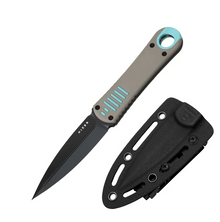 Kizer Hidden Agenda Gray - Blue 3.5 Inch Plain Black PVD Dagger 1083A3