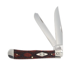 Case "Snakeskin" Trapper Red Smooth Bone Diamond Shield