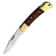 Winchester Small Lockback Folding Knife Brown Wood WN6220030W