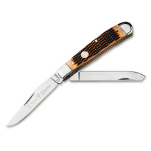 BOKER TREE BRAND TRAPPER AMBER JIGGED BONE