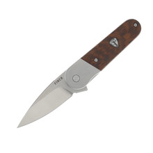 Finch Knives Cherry Bomb Snakewood 2.6in Plain Stonewash Spear Point