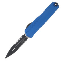 Microtech Cypher II Dagger Black Partial Serrated AUMT12422BL