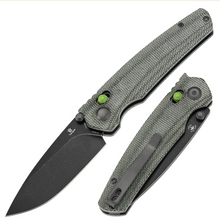 Tenable Raven Folding Knife Green 3.14in Plain Blackwash Drop Point