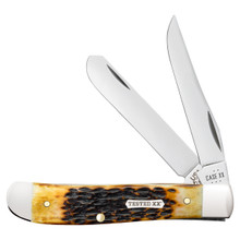 Case XX Burnt Amber Bone Rogers Jigged Bone Mini Trapper Folding Knife CA51391