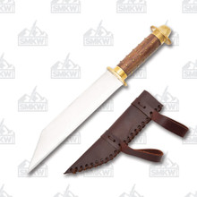 Studded Seax Stainless Steel Blade Studded Wooded Handle 203341