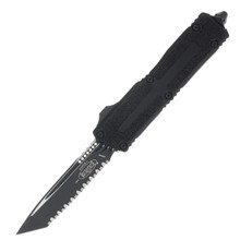 Microtech Scarab II GEN III T-E Black Full Serrate Tactical OTF Automatic 3.95In. AUMT12793T