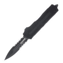 Microtech Scarab II GEN III D-E Black Part Serrate Tactical OTF Automatic 3.95In. AUMT12802T