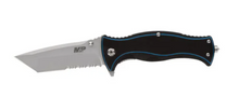 Smith and Wesson M-P Officer Ultra Glide Folder Black-Blue G-10 3.13In Tanto Clam Pack 1135797