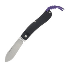 Jack Wolf K9 Jack Ultralight Folding Knife Black Canvas Micarta/Purple G-10 K9-02-CAN-MIC-BLK