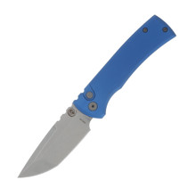 Chaves Knives Pro Tech Redencion 229 SW Tanto Blade Solid Blue Handle Blasted Hardware Steel Milled Clip CK-1A10-2B3F-6D5