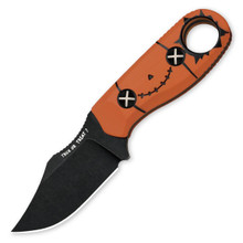 Kizer Beaver Fixed Knife Orange G-10 Pumpkin Milled-Printed Handle Black Stonewashed AEB-L Blade 1078HW1