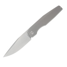 Vero Engineering Lux 3.3 Stonewash 3.25in Plain Hand Satin Drop Point V-LU-HST-FK-1601-S
