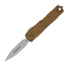 Microtech UTX-85 GEN III D-E Stonewash Standard Tan 3.11In OTF Automatic AUMT123210TA