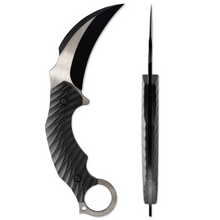 Skallywag Tactical Deep 6 Fixed Karambit 4 Inch Plain Black Hawkbill