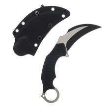 Skallywag Tactical Deep 6 Fixed Karambit 4 Inch Plain Black Hawkbill SWTD6KBLK