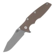 Hinderer 3.5 Eklipse Folding Knife Skinny Slicer Working Finish Titanium/FDE G-10 KEK35SKSLHOTWWFFDE