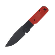 Vero Engineering Avid 1 Red - Black 3.25in Plain Blackwash Drop Point V-AV-BRB-2251-S