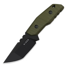 Kizer Quartz Fixed Knife Olive Green G-10 Handle 3.15in Black Stonewash AEB-L Tanto Blade 1086A1