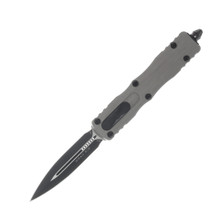 Microtech Dirac Delta Out-the-Front Automatic Knife Black Dagger/Natural Clear Aluminum AUMT2251NC