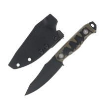 Half Face Blades Field Knife Jr OD Green -Black Chaos 3.5in Plain Armor Black Drop Point