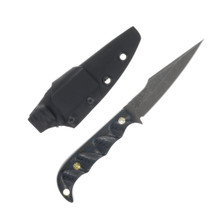 Half Face Blades Senator Fixed Blade Knife Kamari Burlap Micarta with Brass Mosaic Pins HFSENKBMP