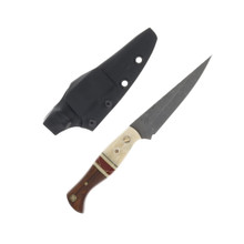 Half Face Blades Congressman Fixed Blade Knife Giraffe Bone with Black G-10/Desert Ironwood HFCGBBK