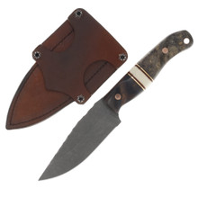 Half Face Blades Crow Jr Fixed Blade Knife Desert Ironwood with Cherry G-10 HFCJRDIBKCC