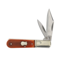 Old Forge Barlow 2-Bld. Burnt Orange Smooth Bone D2 Blade Steel OF009BOSB