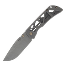 McNees MAC2 Skeletonized Folding Knife 3.5in Stonewashed Titanium Handle and Drop Point Blade MAC235SKSW