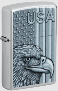 Zippo 250th Anniv. America Bald Eagle & Flag ZP425647 - Smoky