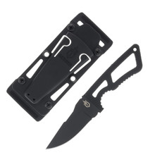 Gerber Ghoststrike USA-Made Fixed Blade Knife Blackout Drop Point with Glass-Filled Nylon Sheath G2009182