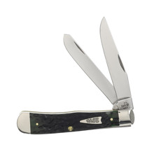 Case XX Bermuda Green Jigged Bone Trapper Folding Knife with Gift Tin CA10858