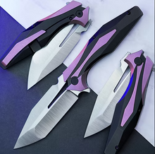 Arcane Design the Plexus Purple – Black 3.56 Inch Plain Satin Tanto ADPPSB