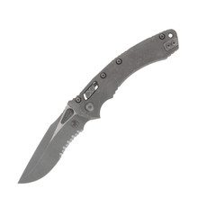 Microtech Amphibian Ram-Lok Partial Serrated Apocalyptic Slab Side Titanium Apocalyptic MT137RL11APMS1